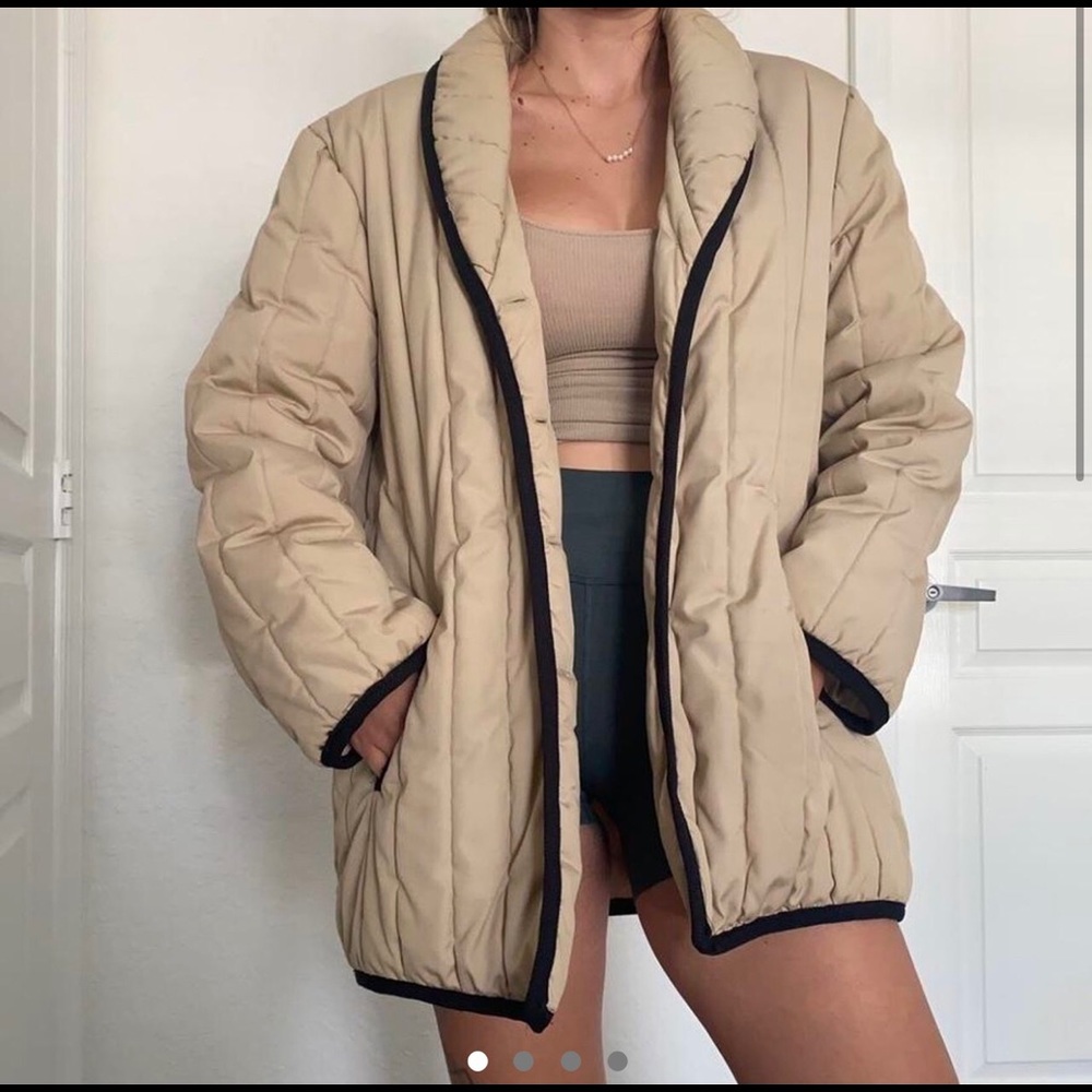 Vintage Beige Puffer Coat